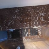 Red marble fireplace