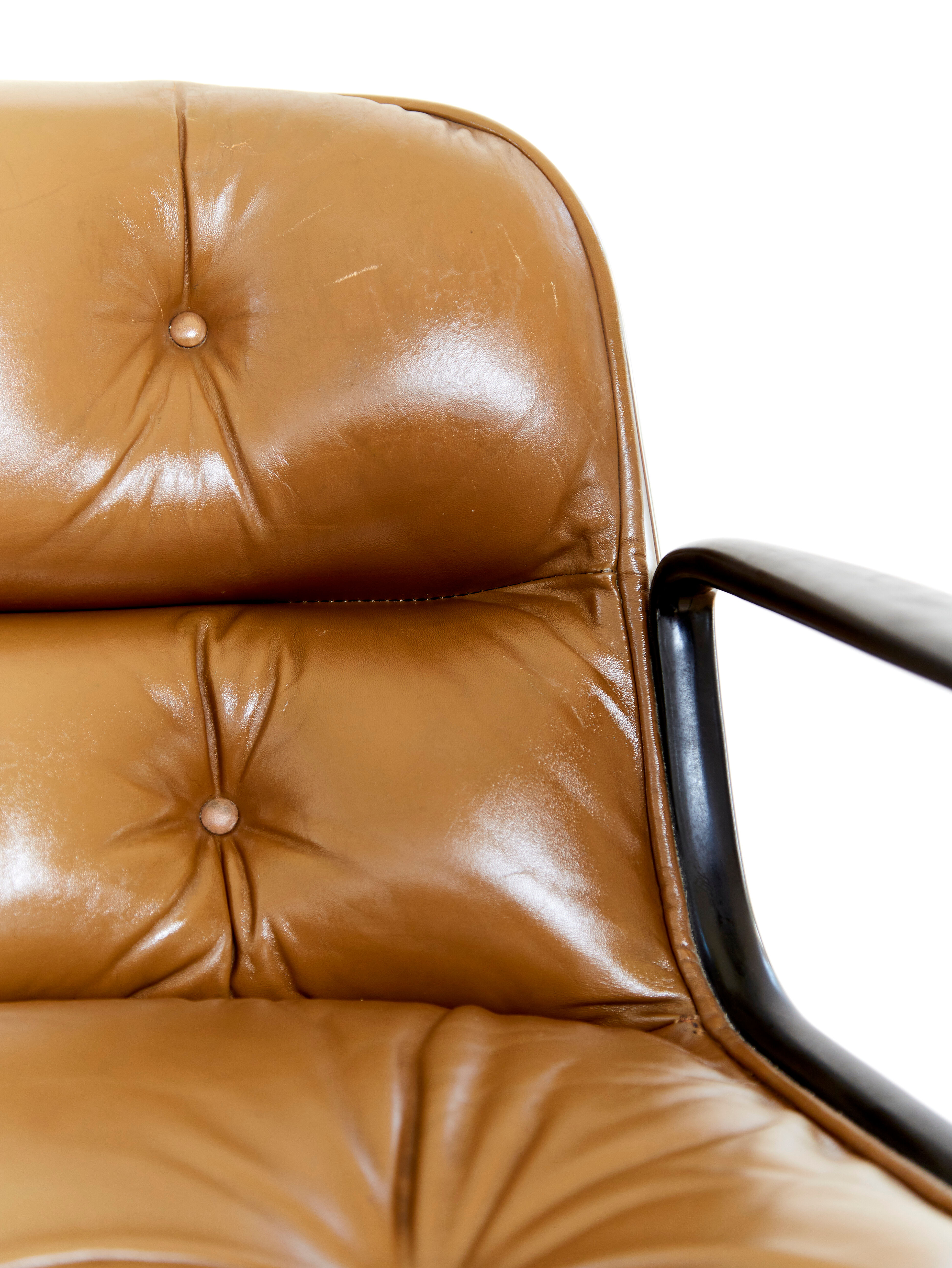 Charles Pollock Leather Executive Chair for Knoll International