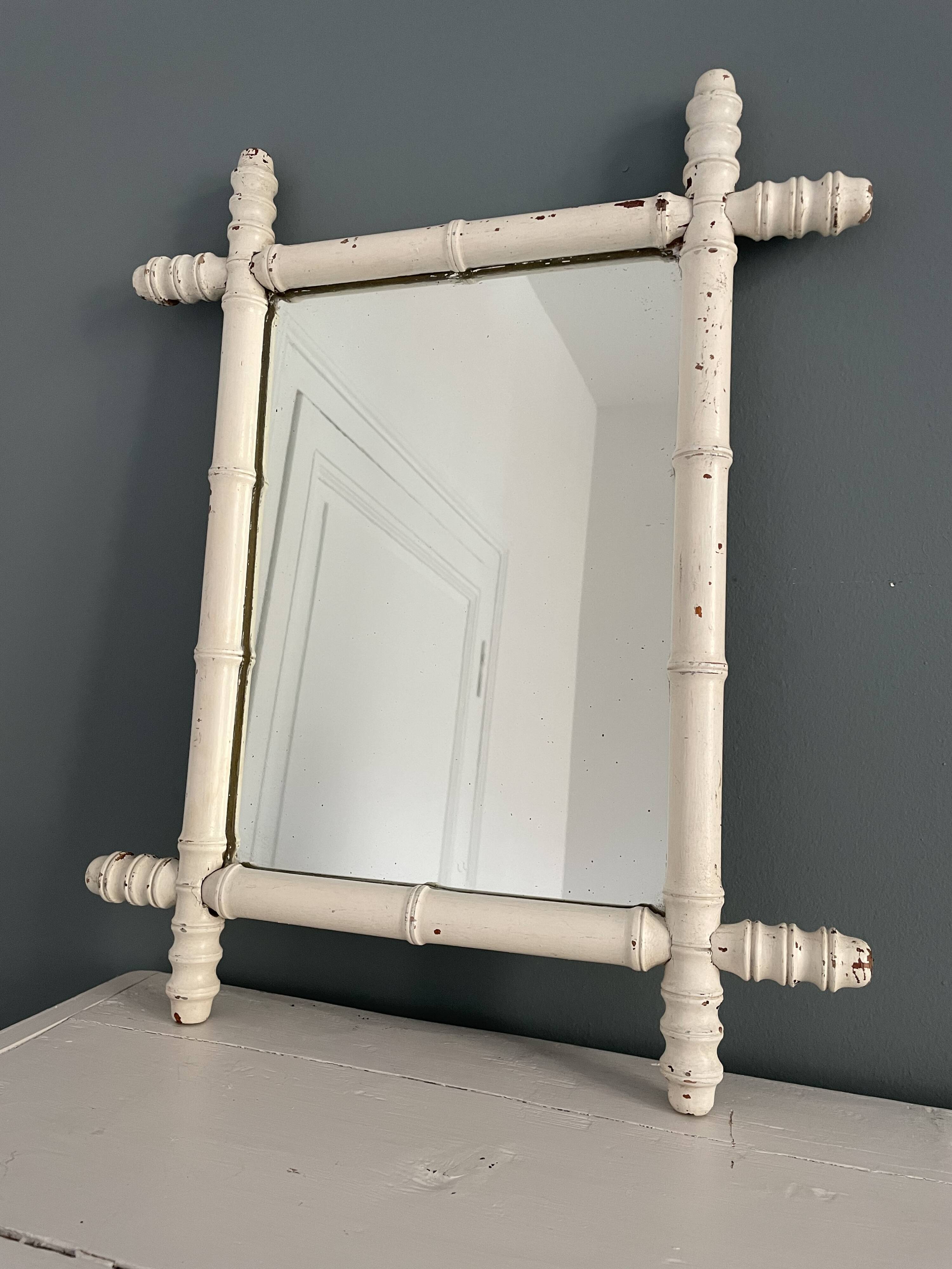 Antique bamboo mirror