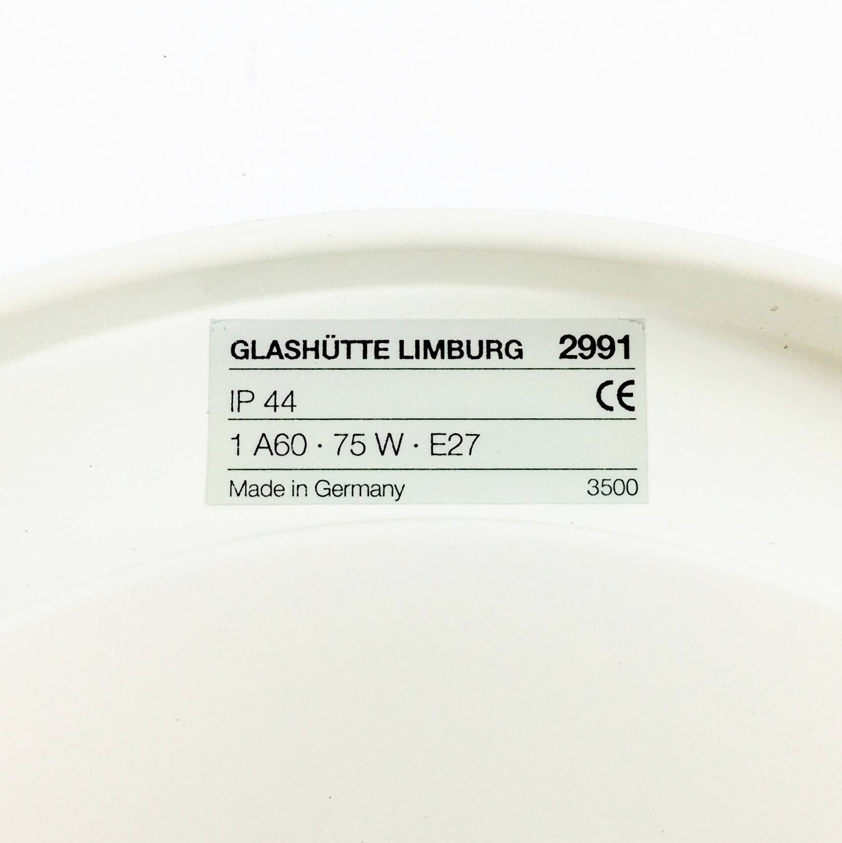 Large Minimalist Opaline Glass Shell Shaped Wall Light From Limburg, Germany, 1970s