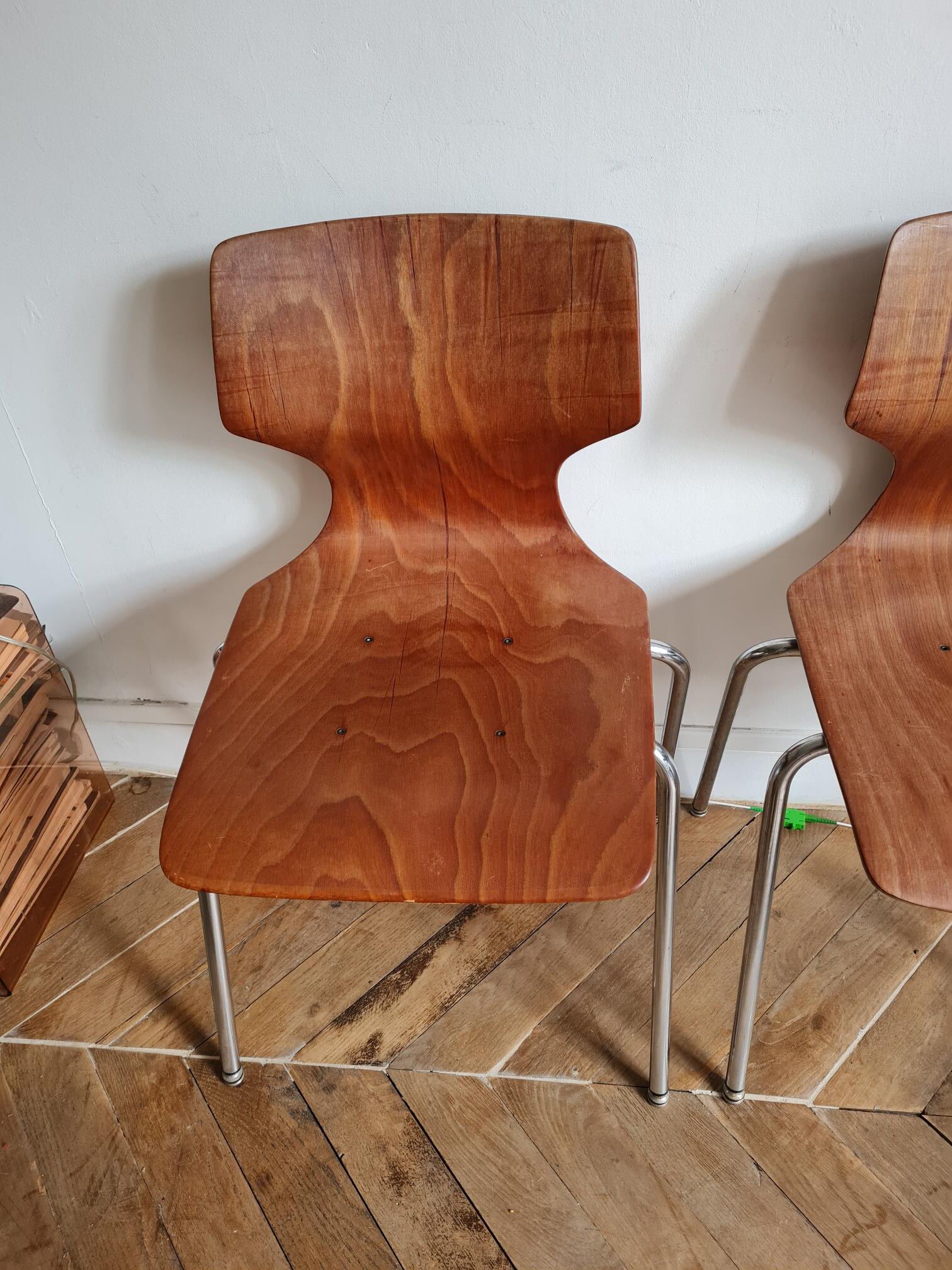 Set of 2 Pagholz Pagwood chairs 1960-1970