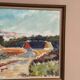 Original Swedish Oil on Canvas - 'Beach House in a Grove' by Carl Köhler - Signed - Vintage and Framed - 38 × 30 cm