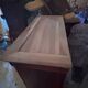 Secretary desk with mahogany and flame veneer.