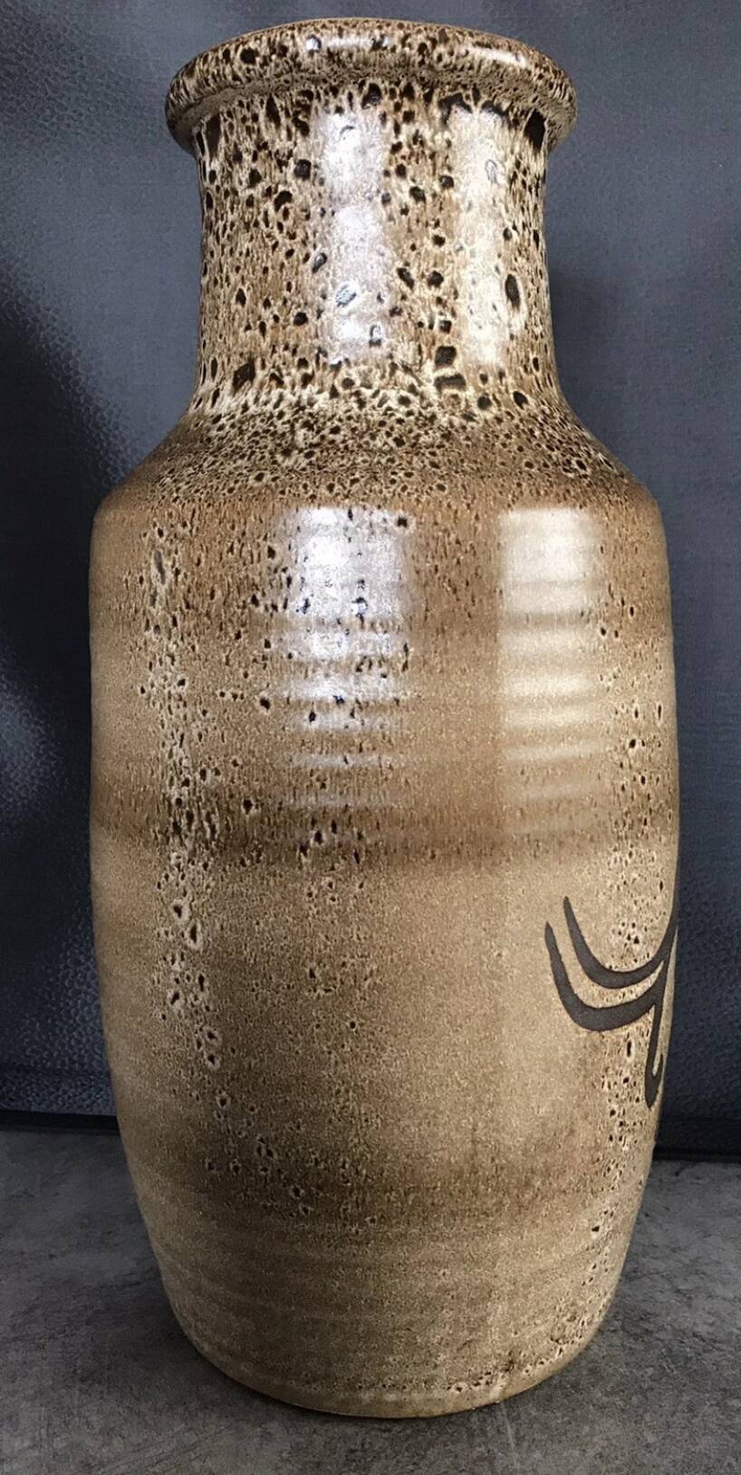 Saint clement ceramic vase with rock decoration 1950/60 38 cm