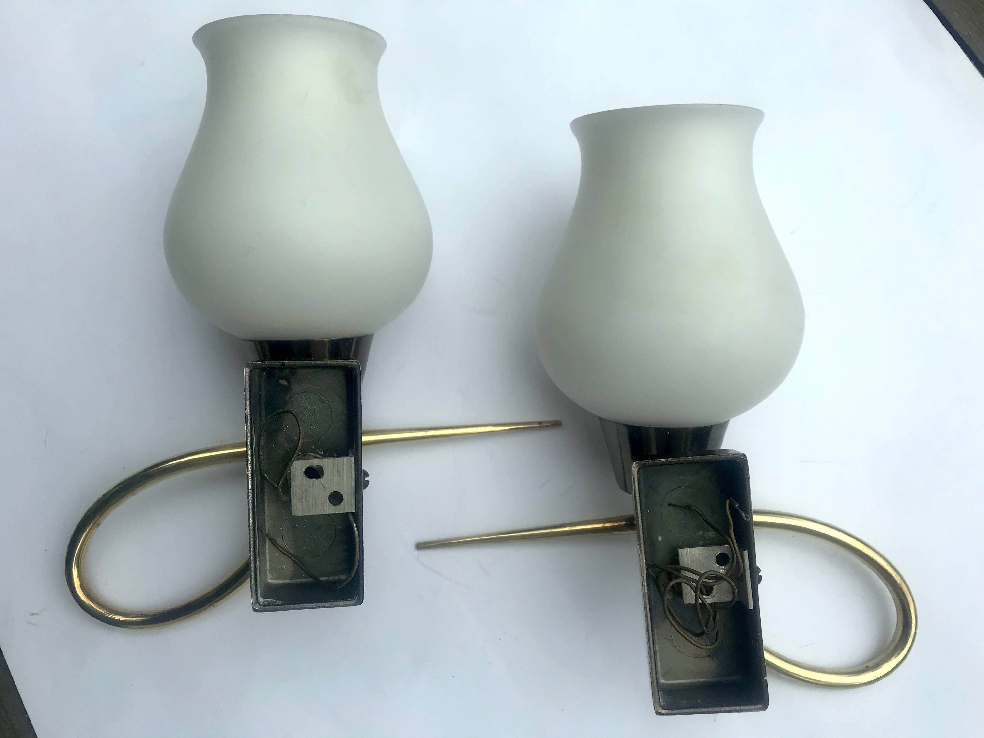 Pair of opaline sconces