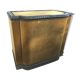 Old wooden chest and yellow velvet