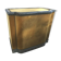 Old wooden chest and yellow velvet