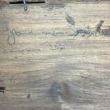 Huile sur panneau Mémé Simon dans son fauteuil