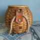 Wicker/rattan basket with handles