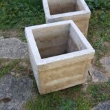 Pair of vintage cubic planters 1960