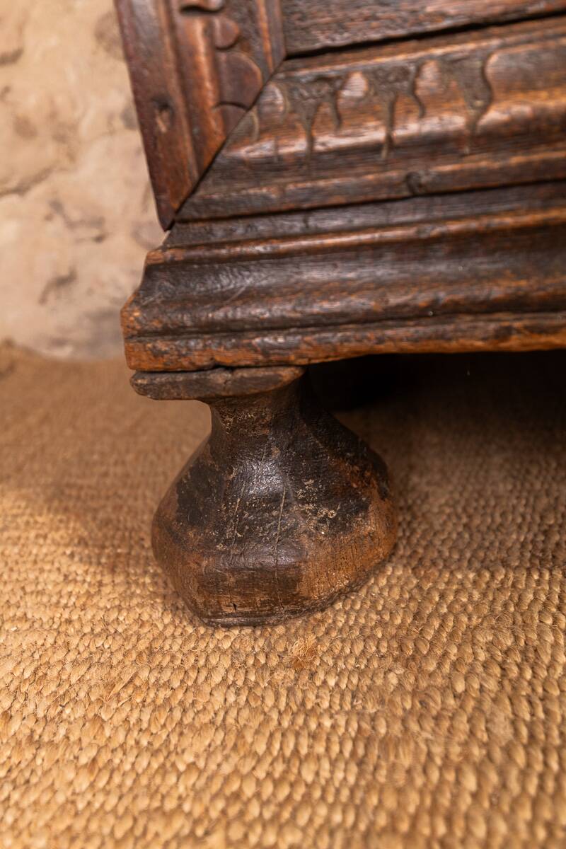 Antique Carved Solid Oak Chest – 2nd Half of the 18th Century