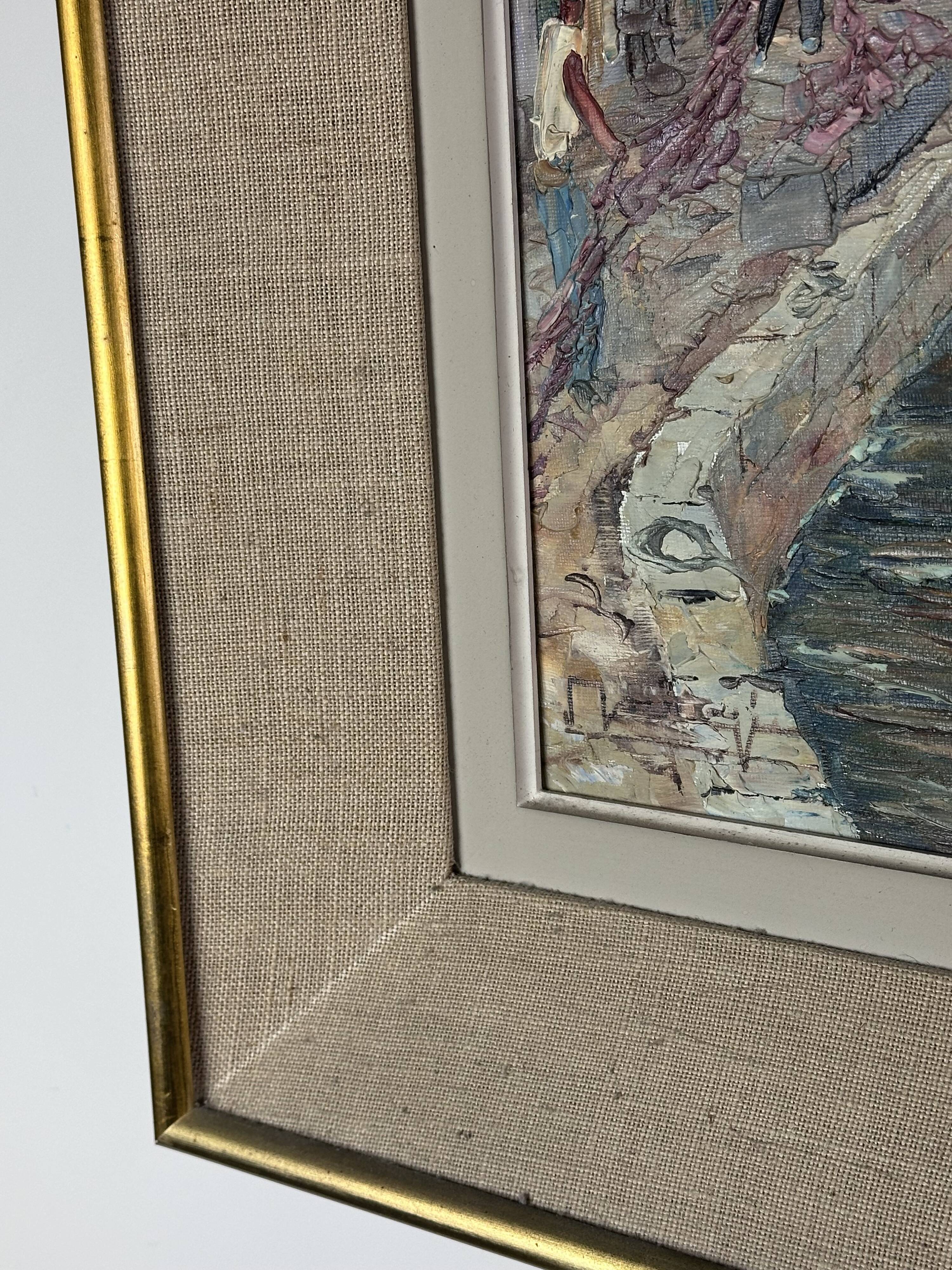 Oil painting on canvas of the port of Martigues.