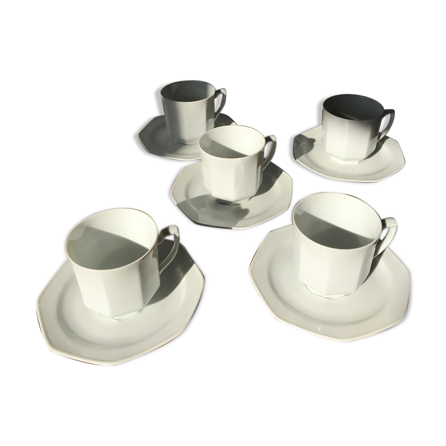 5 Cups of tea and Limoges sub-cups