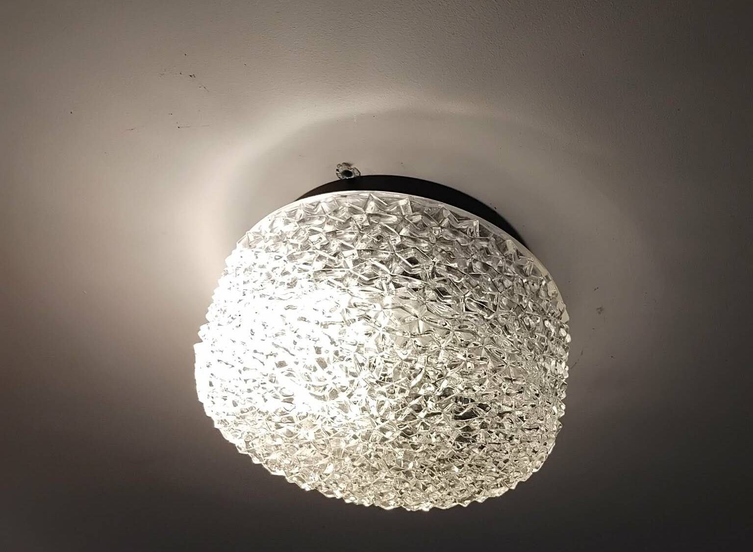 Moulded glass ceiling light from the 60s/70s.