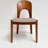 Set of 4 Niels Koefoed chairs cream, 1960s