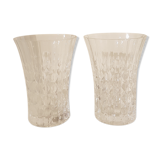 Lot de deux petits vases verre ciselé façon cristal