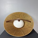 Large Mid-Century Teak and Sisal Cord Pendant from Temde Leuchten, 1960s