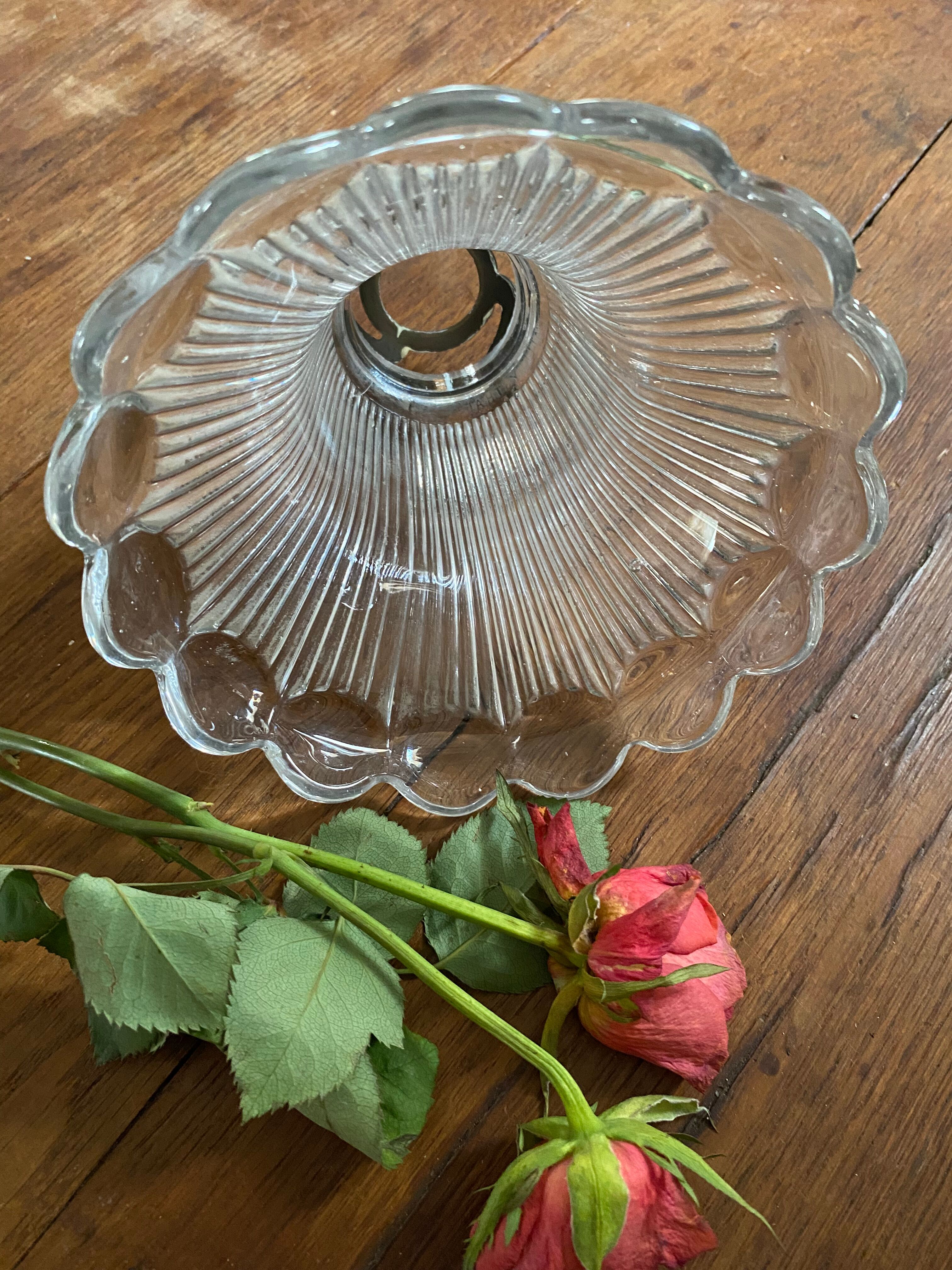 Vintage holophane glass tulip.
