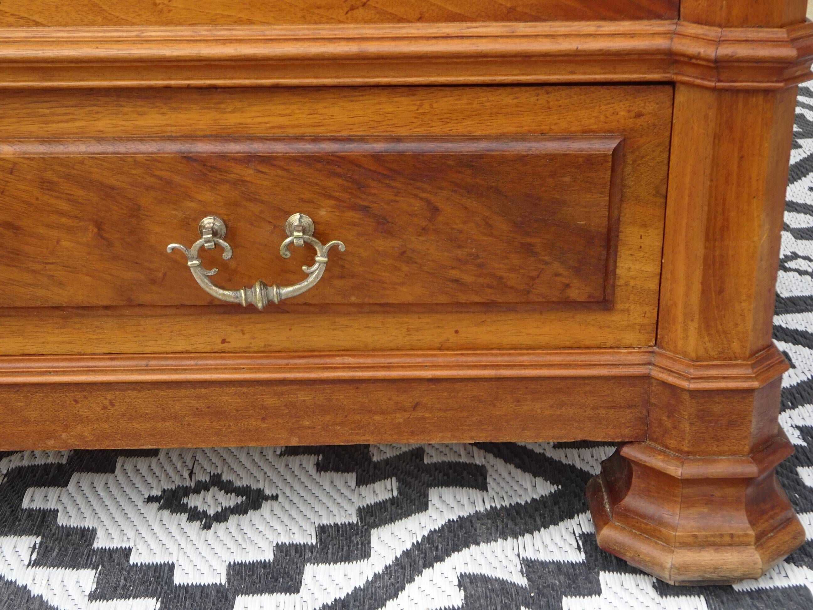 Large antique wardrobe in solid walnut