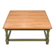 Table basse style Louis XIII – Hêtre massif – Bicolore vert kaki