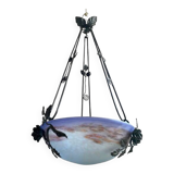 Art Nouveau suspension pâte de verre signed Degué