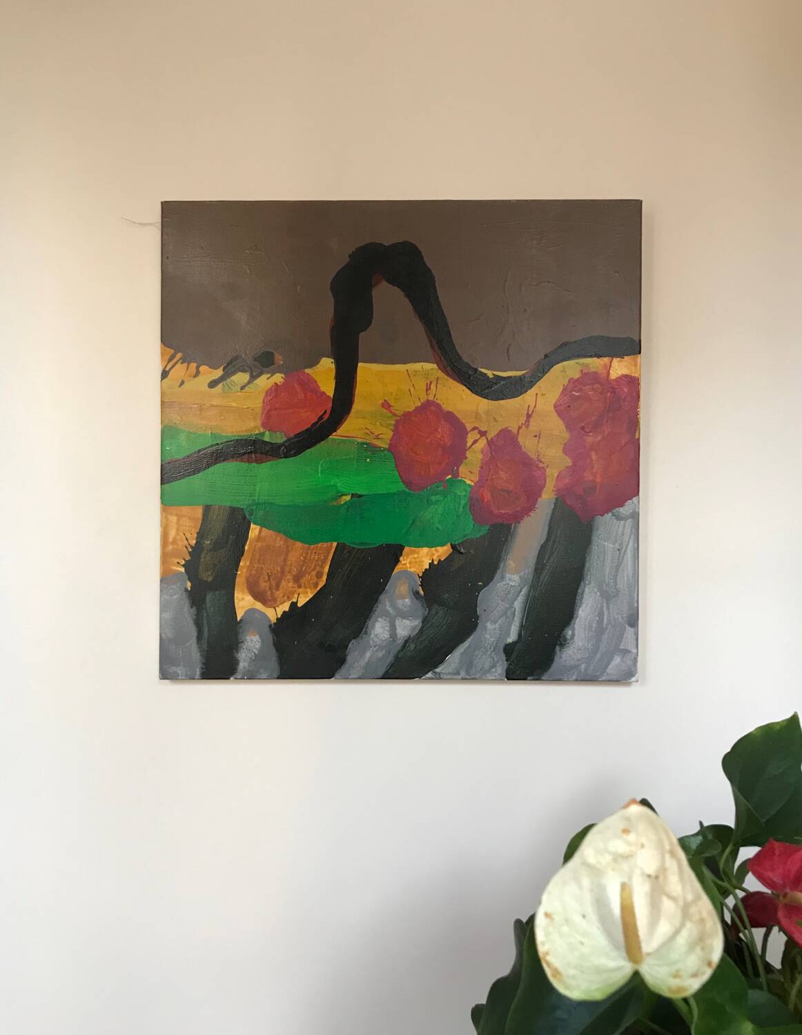 Acrylic on canvas by delphine epron (1967). sentier, 2006