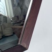Italian Mid-Century Hexagonal wood wall mirror