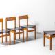 Set of 6 'Abstracta' dining chairs in beech by Jos de Mey, Belgium 1960s