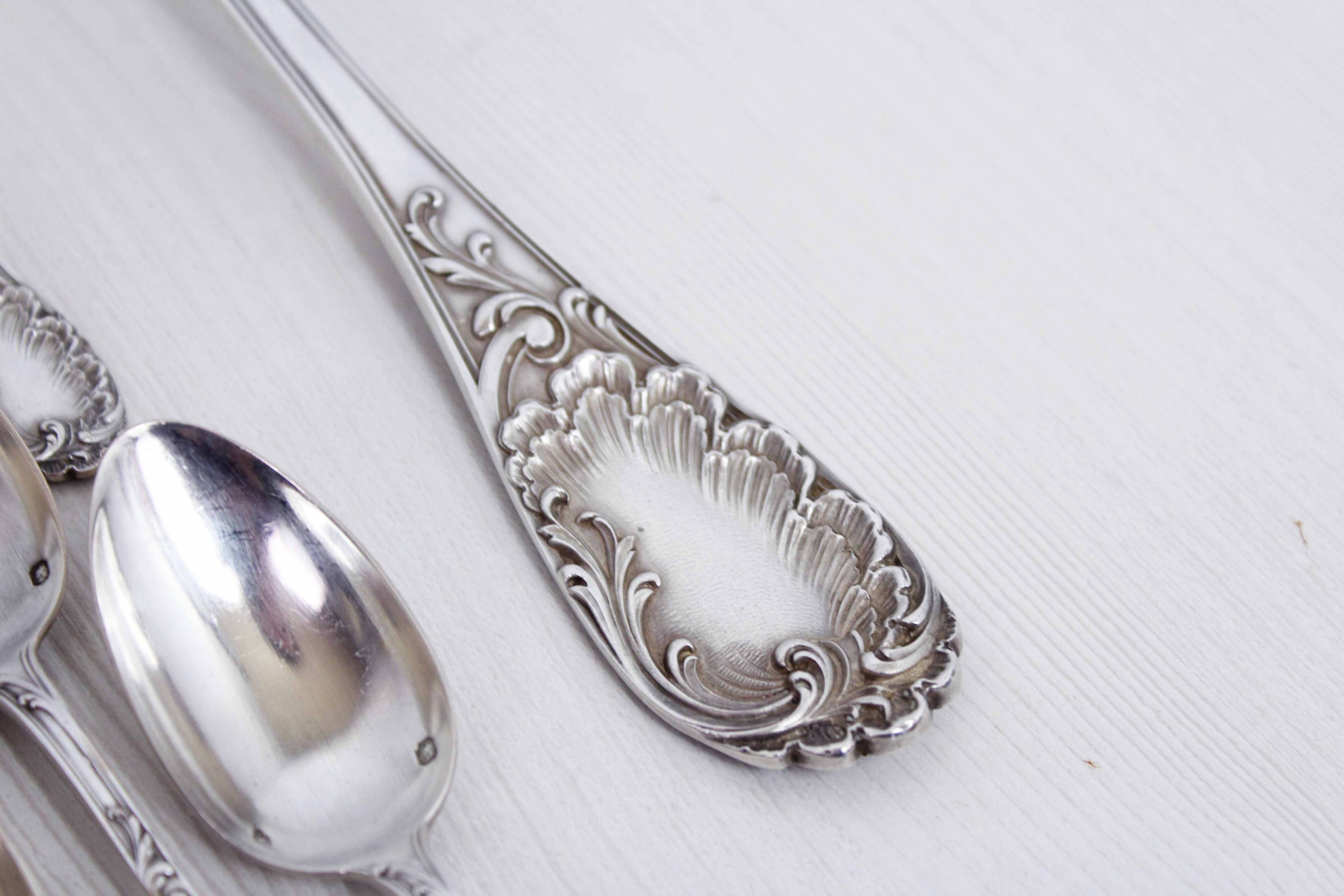 Set of 37 Emile Puiforcat cutlery in solid silver