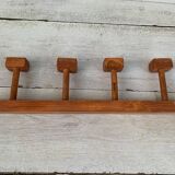 Wooden coat rack wall hooks. 4 wooden coat hooks