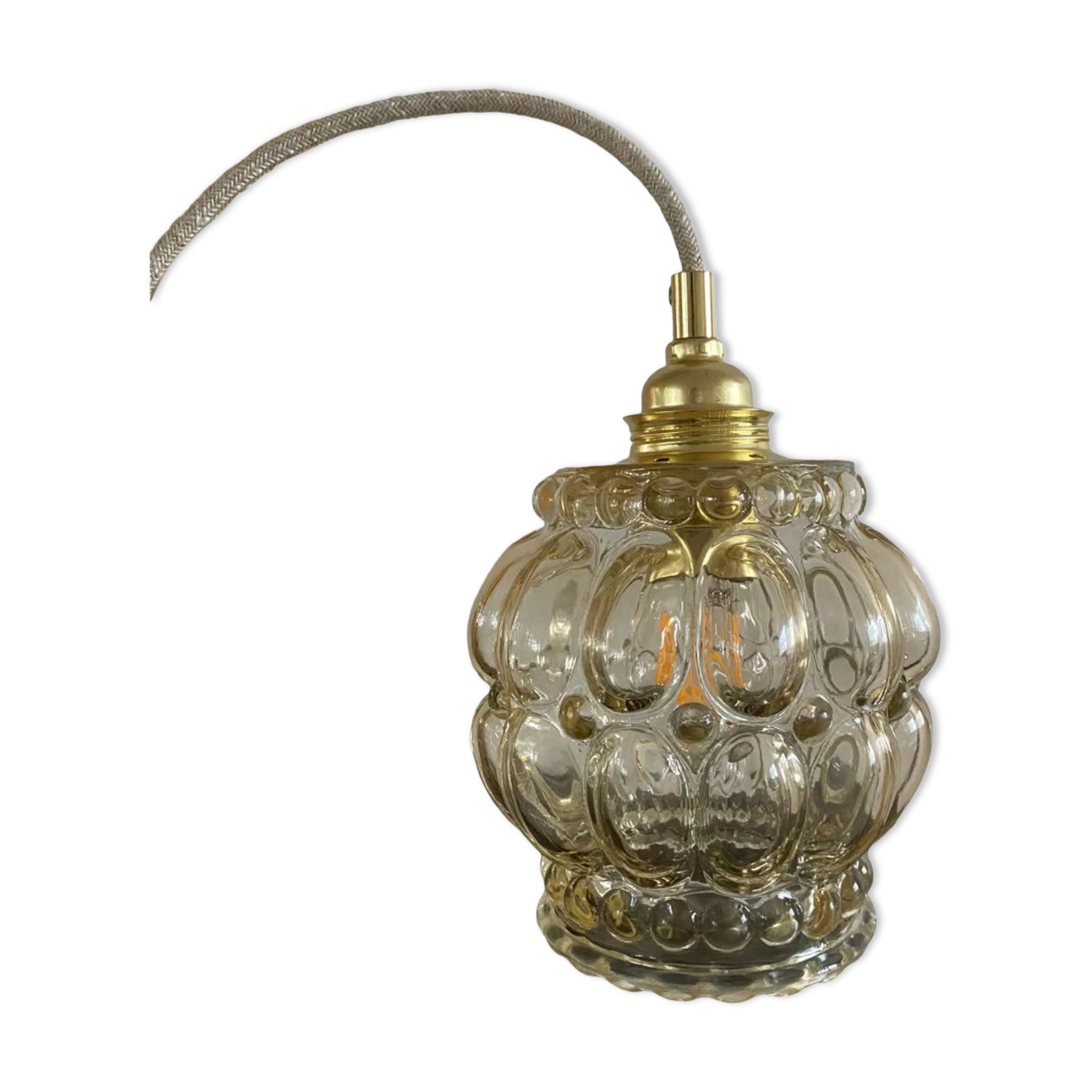 Walker with vintage amber glass globe