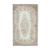 Hand-knotted vintage turkish beige rug 170 cm x 290 cm
