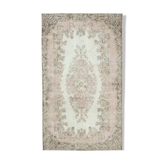 Tapis beige turc vintage noué à la main 170 cm x 290 cm