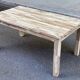 Large extendable Scandinavian dining table made of stripped solid acacia 160-26