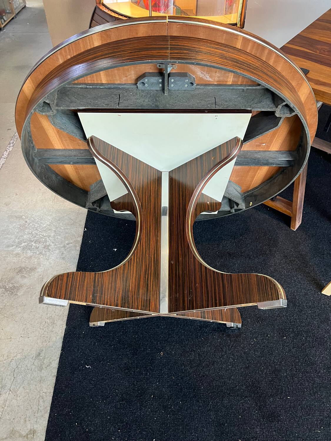 Vintage round table 1 extension rosewood 70's
