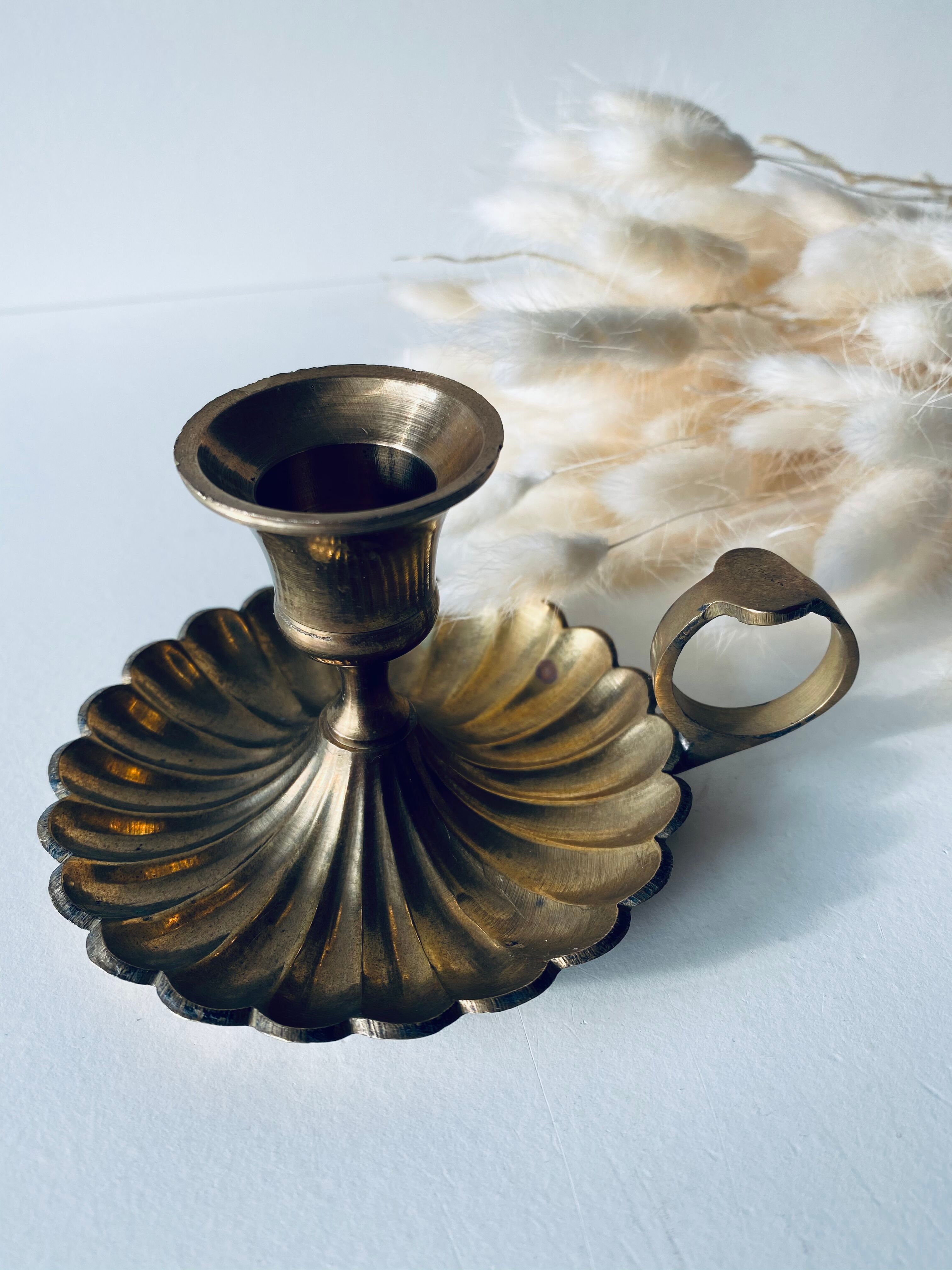 Old brass candlestick