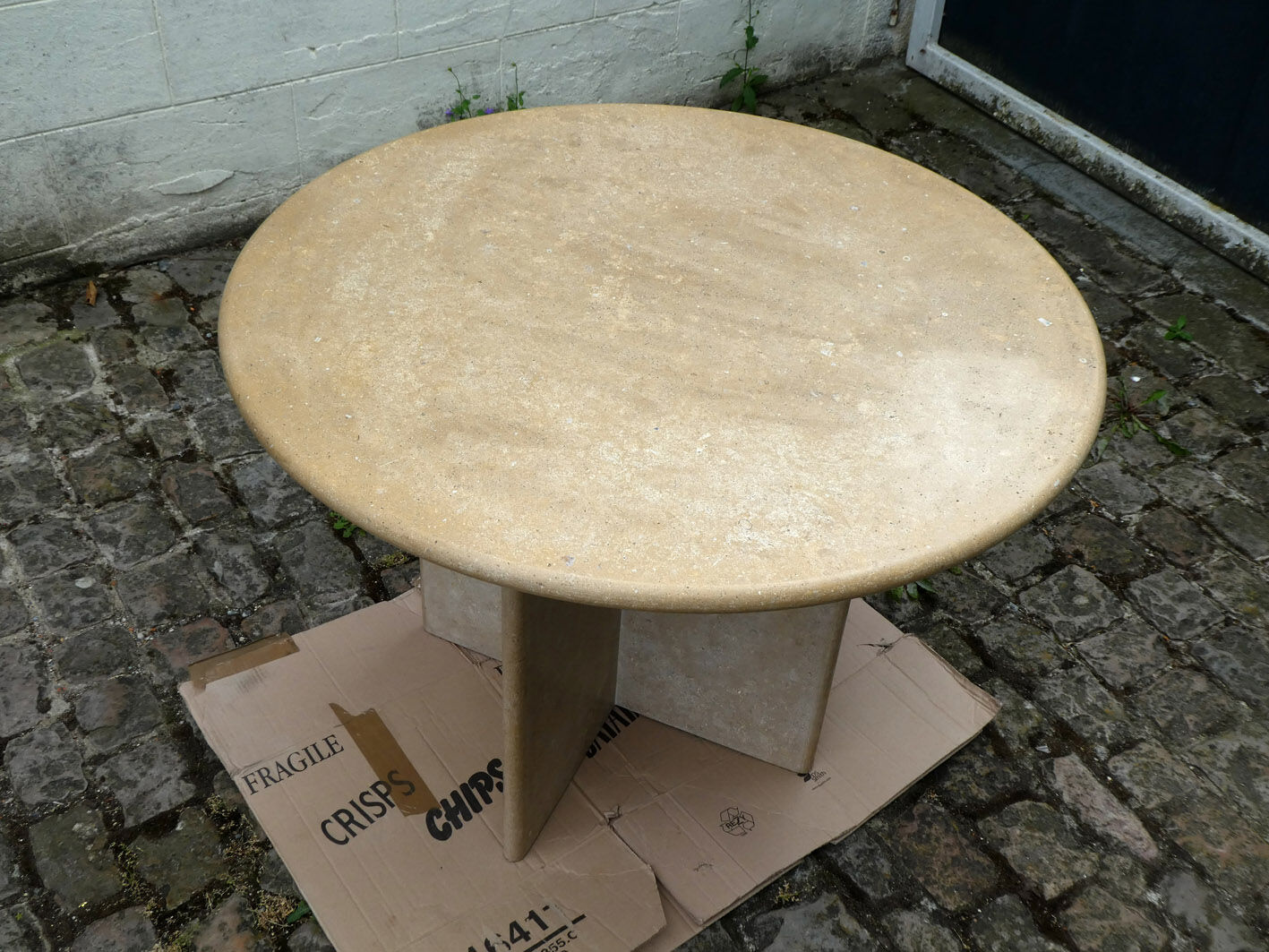 Travertine table