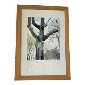 L’arbre en ville, aquarelle
