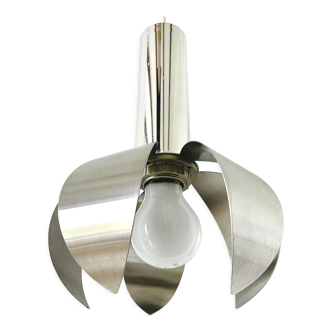 Suspension fleur en acier brossé