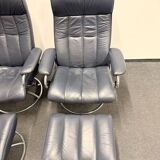 Ekornes Stressless Chair with Ottoman - Chrome Frame (1970s)(Price for One)