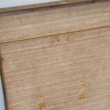 Mirror of the 70s in gilded metal, 60x35 cm