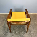 Fauteuil par Arne Vodder pour Glostrup, teck avec un revêtement en tissu jaune moutarde, années 1950.