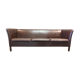 3-seater brown leather sofa Scandinavian design 1960.