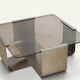 Brushed steel and smoked glass coffee table, by François Monnet – 1970s