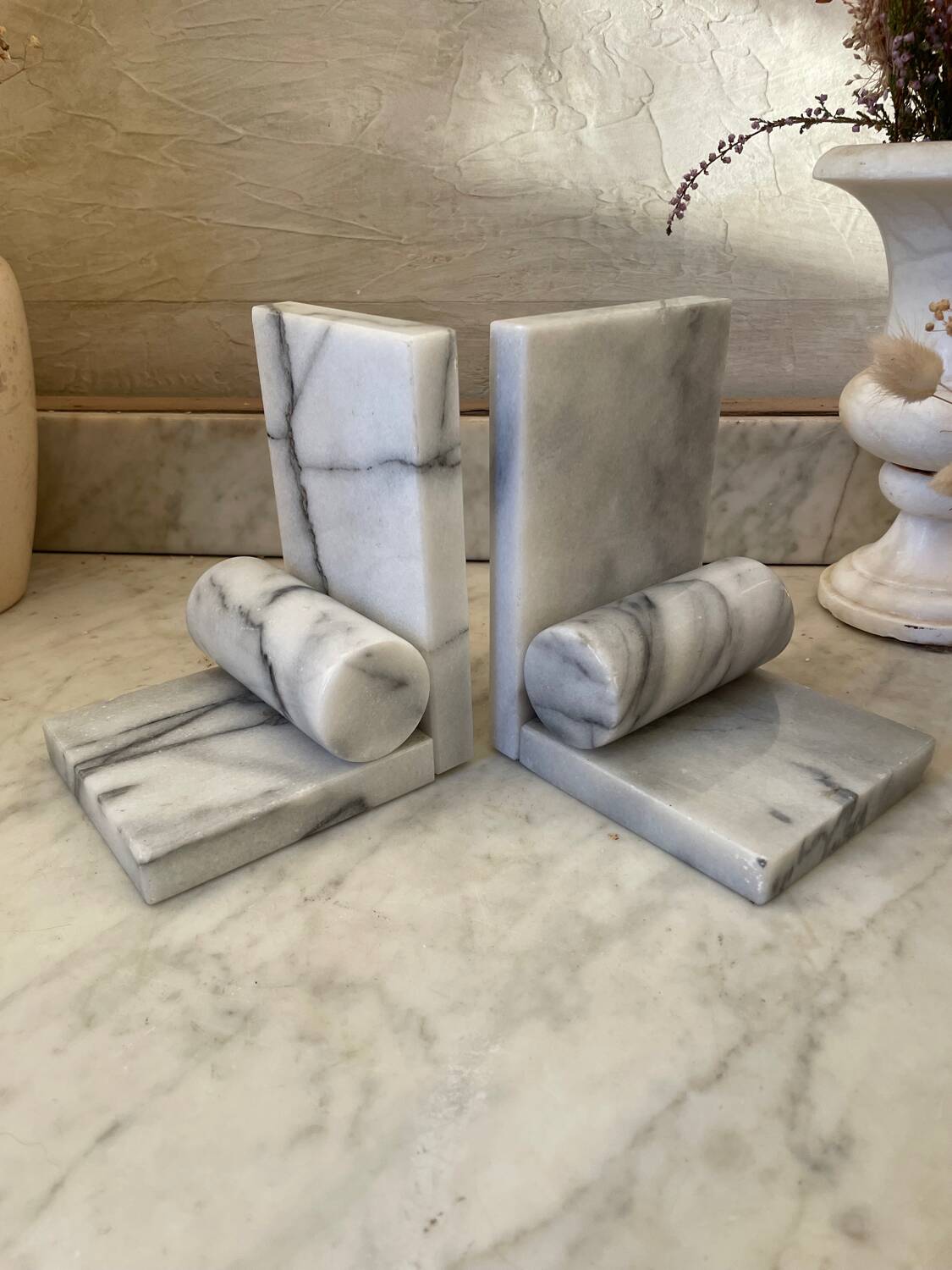 Pair of marble bookends