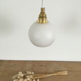 Vintage opaline white thread walking lamp