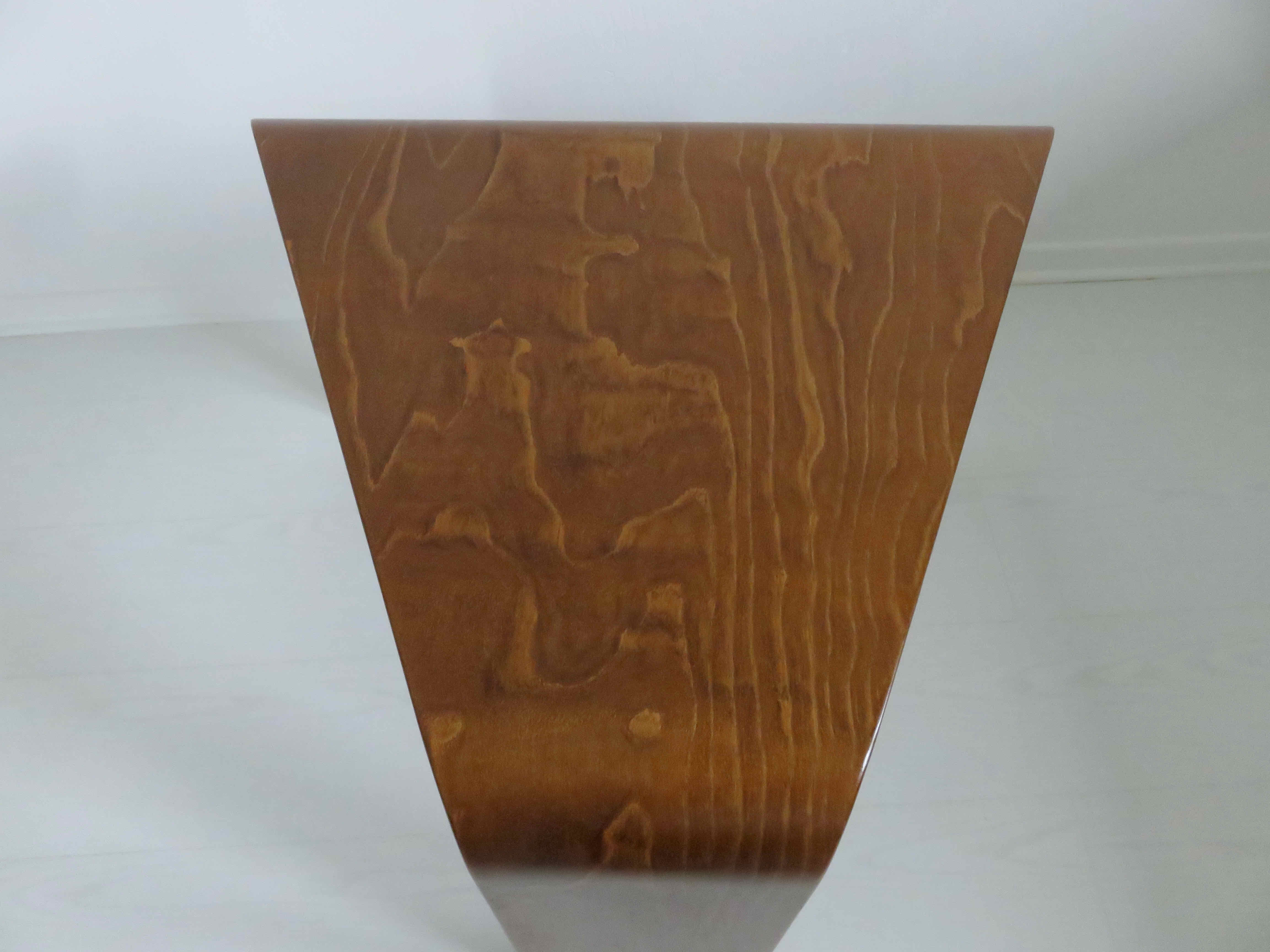 Scandinavian coffee table in curved wood 1970