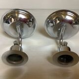 Pair of small silver metal candlesticks