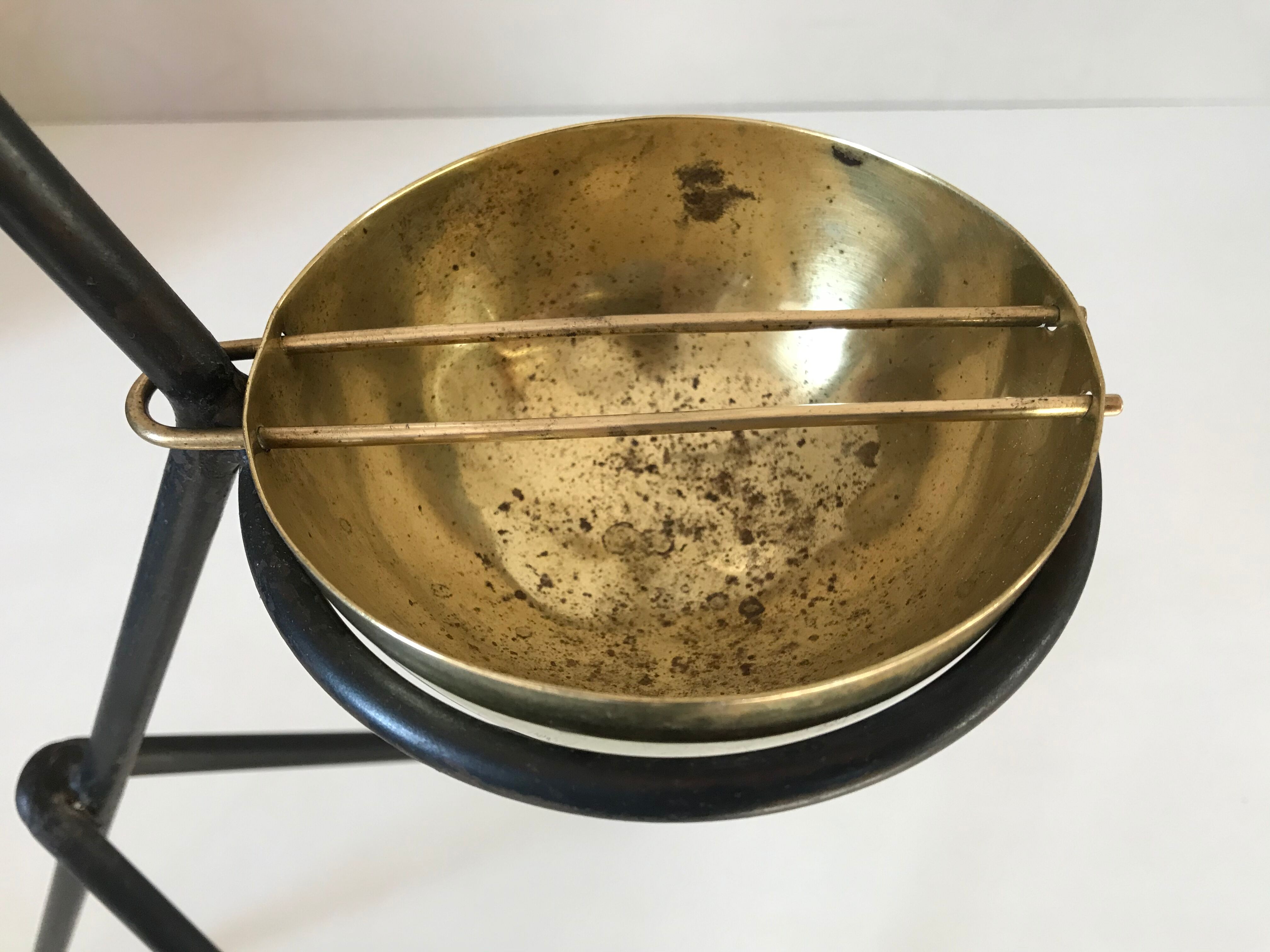 1950 metal and brass ashtray