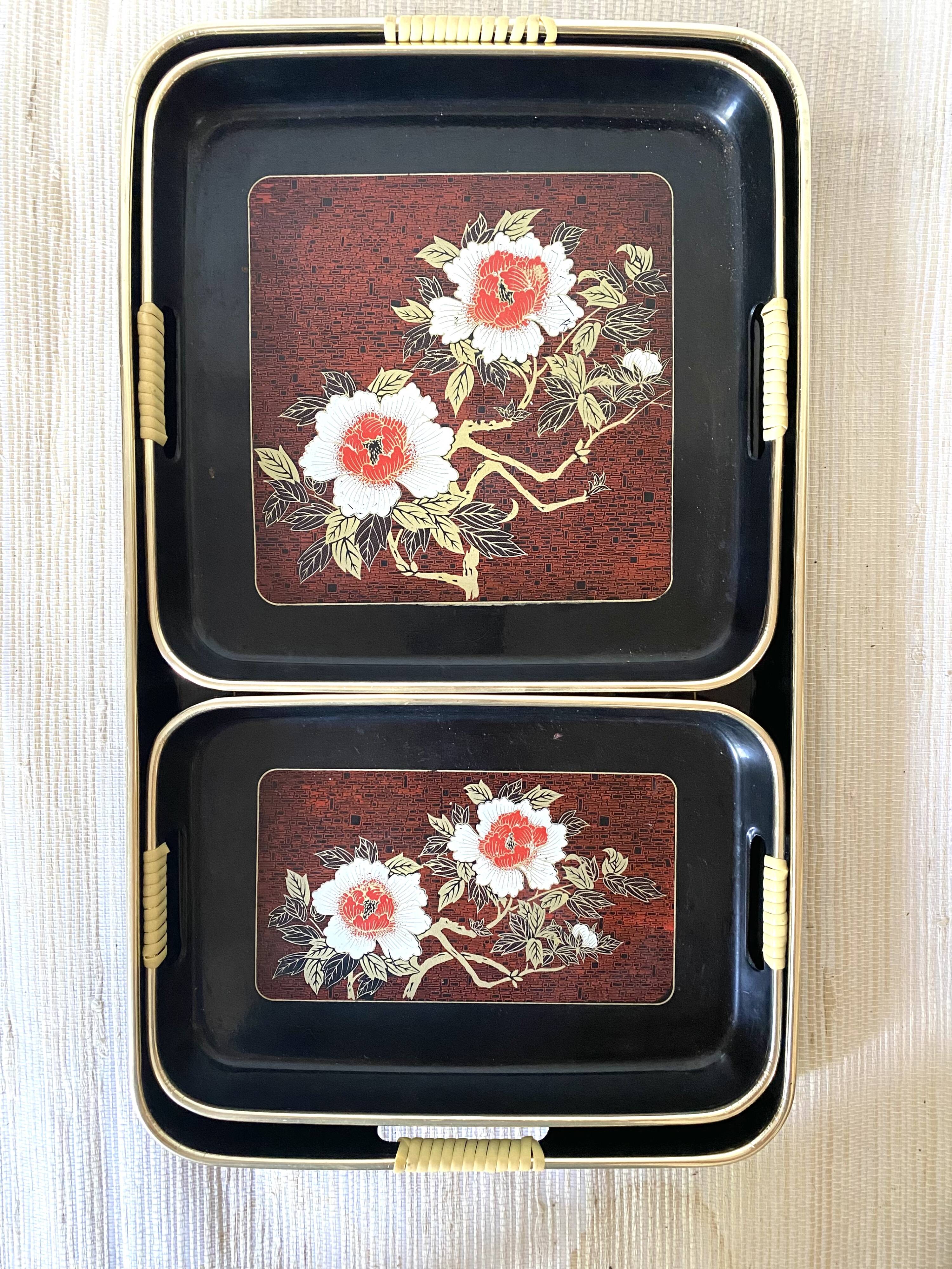 Japanese lacquered wood tops, 80s